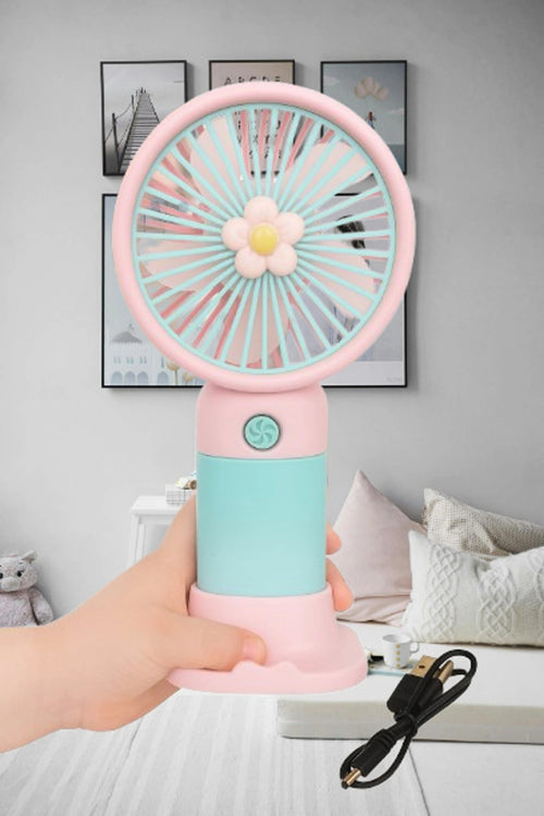 Portable Mini USB Rechargeable Fan – 3 Speed Cooling | Cute Lightweight Handheld Fan for Summer